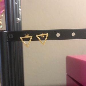 Gold triangle earrings